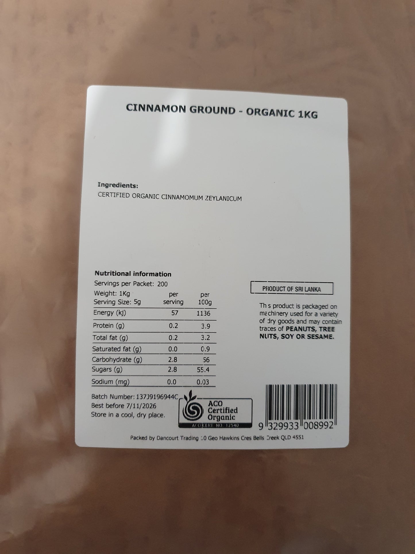 Cinnamon Ground 1Kg