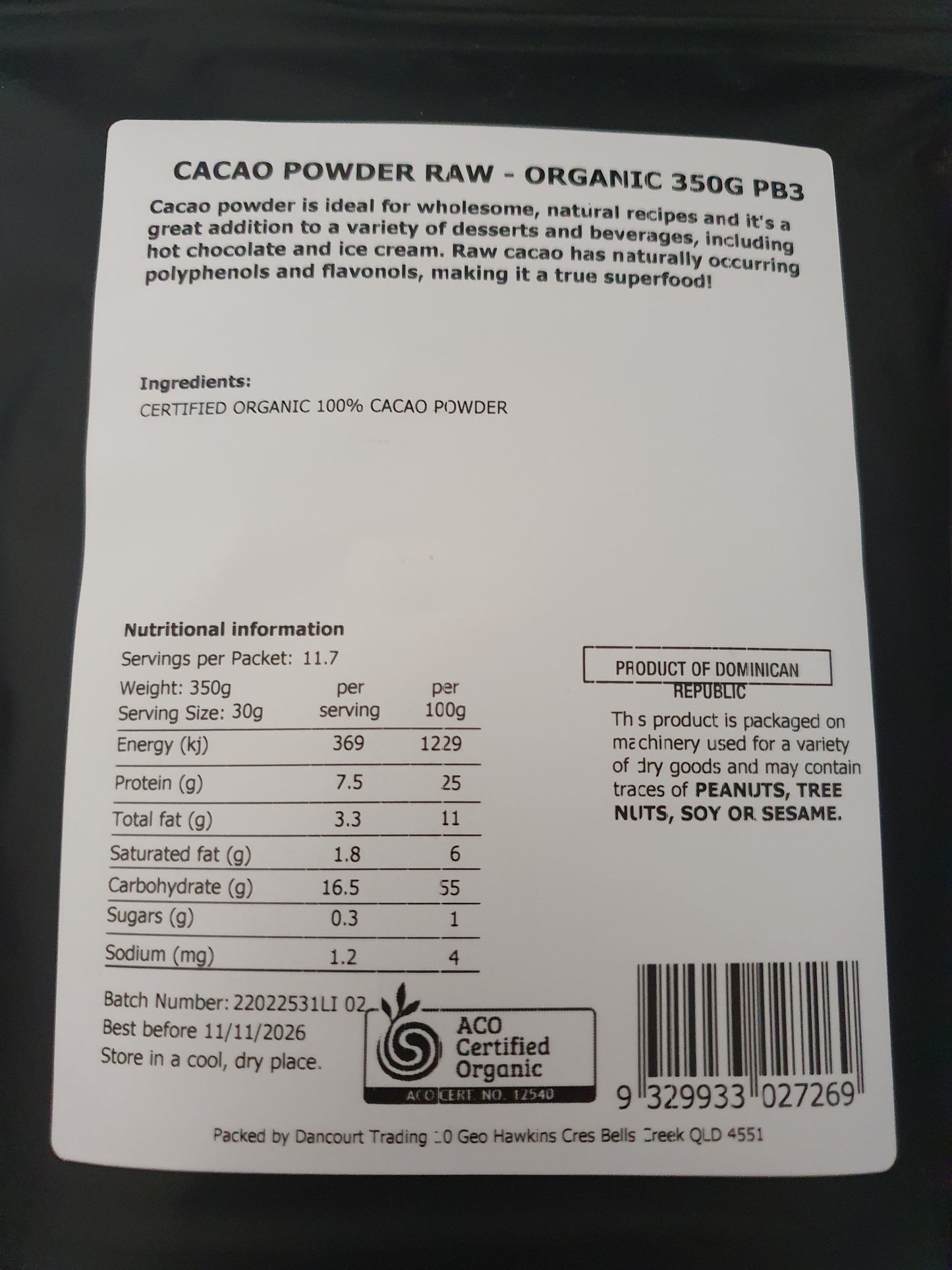 Raw Organic Cacao Powder